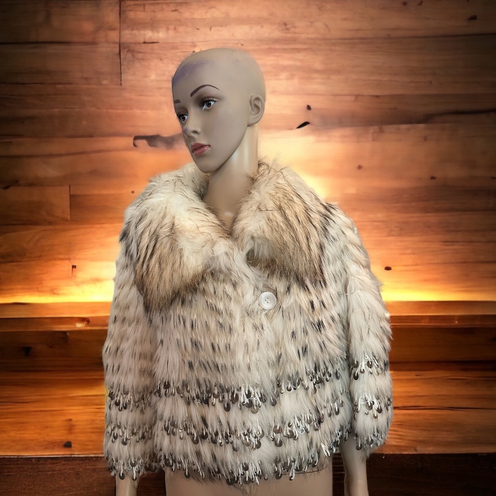 BYTE by TESO Giacca Tanuki Raccoon Fur Coat-NWOT